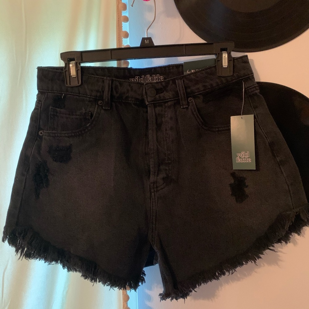 NWT Wild Fable Frayed Black Denim Shorts